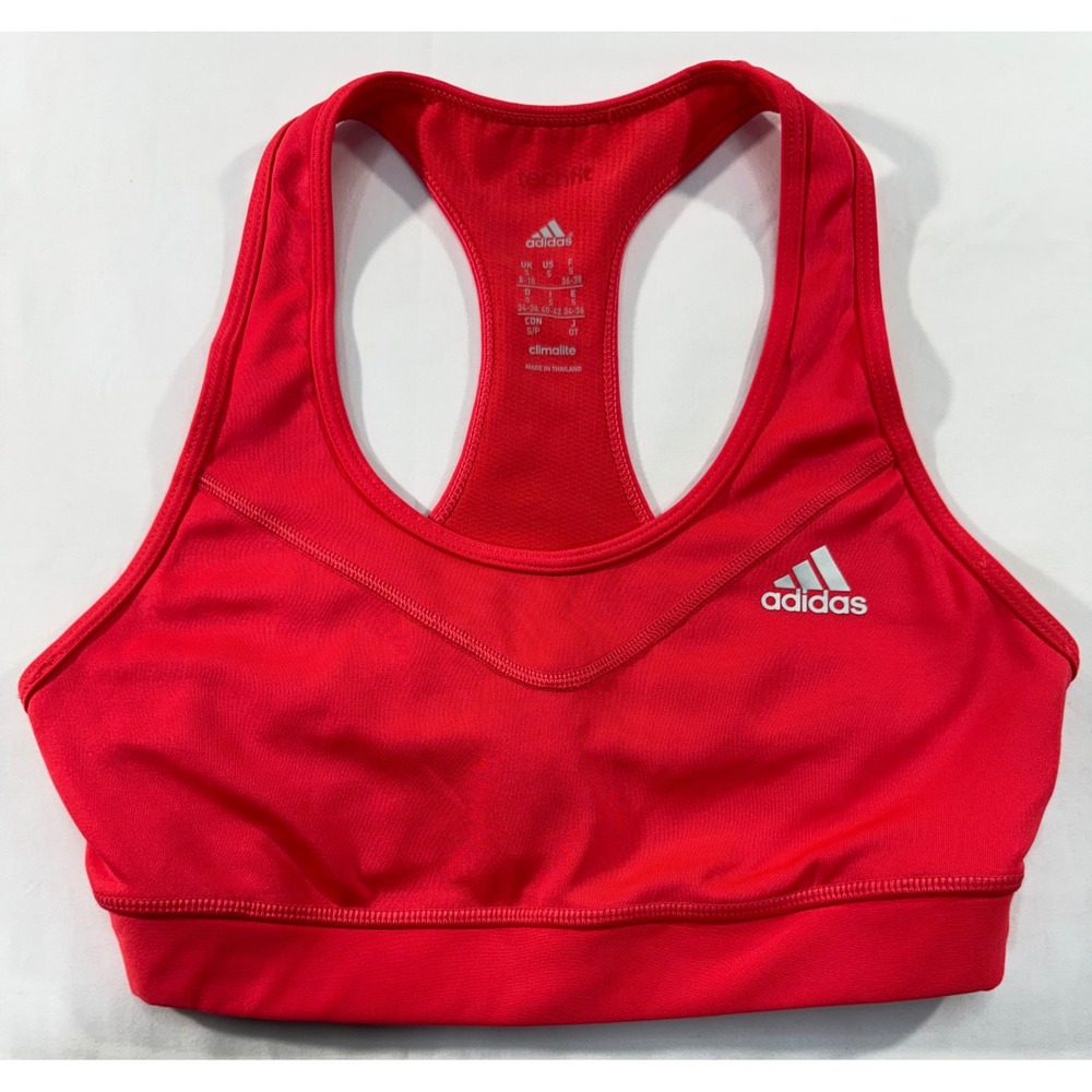 Adidas Techfit Climalite Racerback Sports Bra Red AJ2175 Womens Small